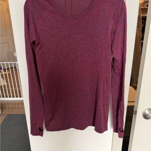 lululemon athletica Maroon Heathered Swiftly Long-Sleeve Top